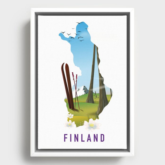 Finland ski Framed Canvas
