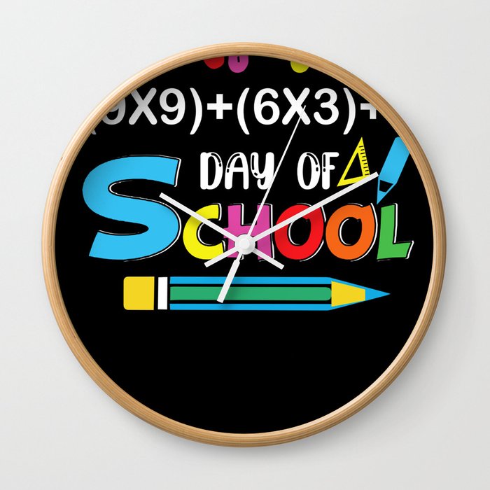 100 Days Of School Teacher And Student TShirt Wall Clock
