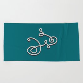 Wiggly Bicycle, Strong Teal Beach Towel