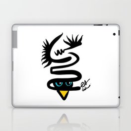 Abstract Snake Bird Minimal Style Line in Black and White and Color Laptop & iPad Skin