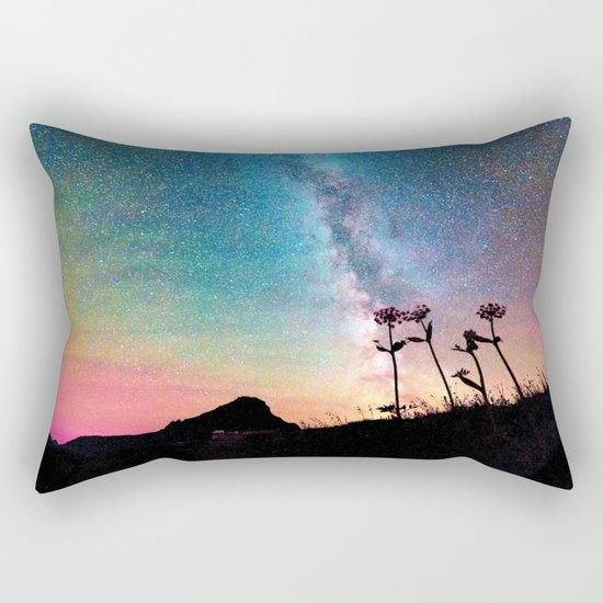 Milky Way Landscape Rainbow Pastel Rectangular Pillow