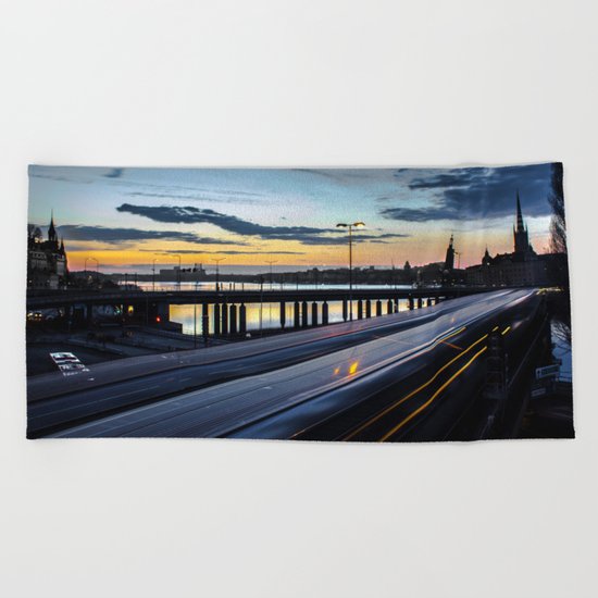 Stockholm Night - Slussen Beach Towel