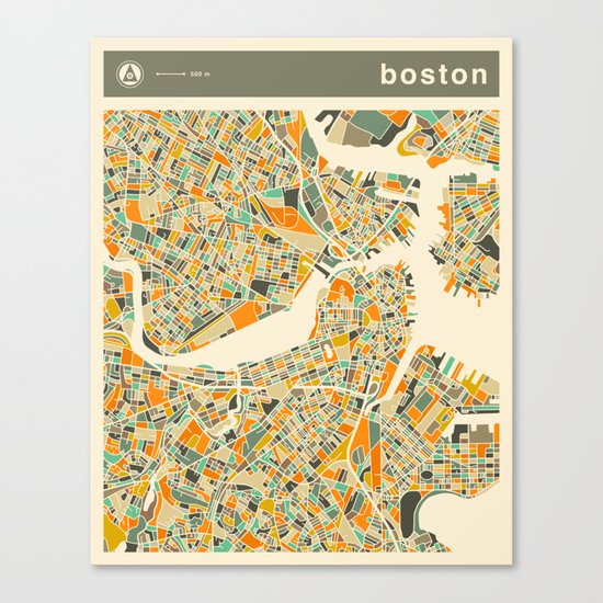 BOSTON MAP Canvas Print