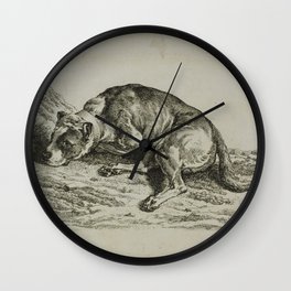 Johann Christian Reinhart - Dog Laying Down, From From Die Zweite Thierfolge (1799/1803) Wall Clock