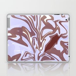 Periwinkle Blue And Rosewood Liquid Marble Abstract Pattern Laptop Skin