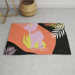 Woman on the field Rug