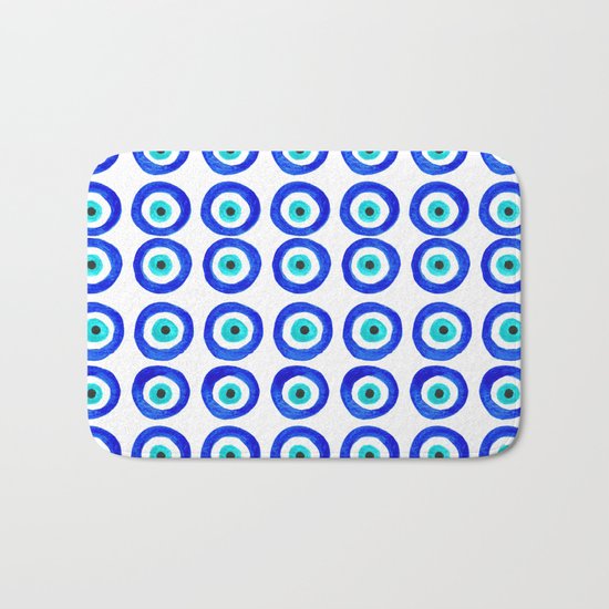 Evil Eye Talisman - on white Bath Mat