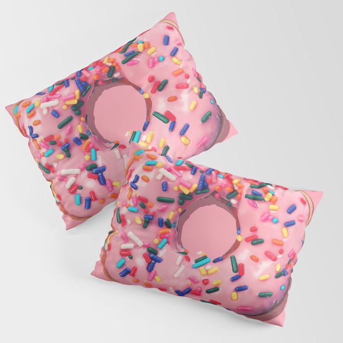 Pink Donut Pillow Sham