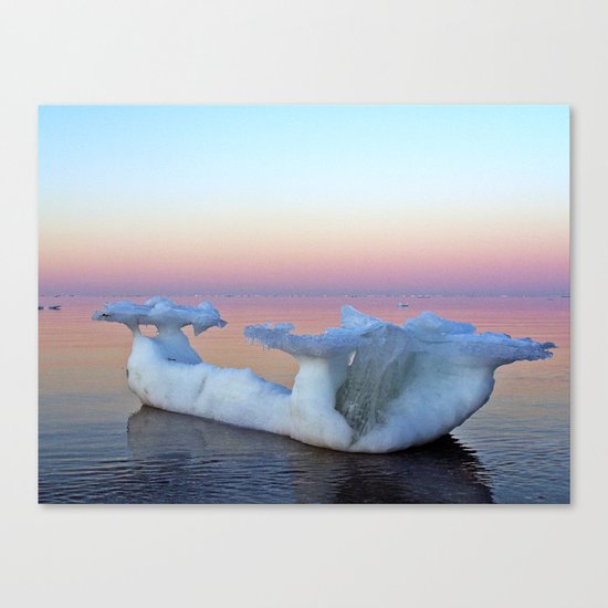 Viking Iceship on the Sea Canvas Print