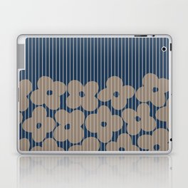 Abstract Floral Patterns 7 in Navy Blue Grey Tan Laptop Skin