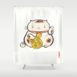 Maneki Neko [Special Lucky Toy Box] Shower Curtain