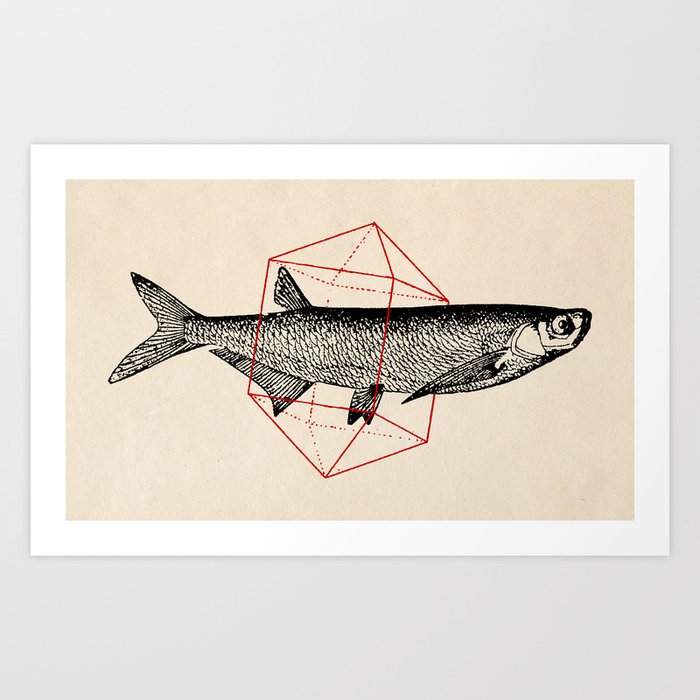 Fish In Geometrics II Art Print