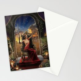 XI. Justice Tarot Card Illustration (Color) Stationery Cards