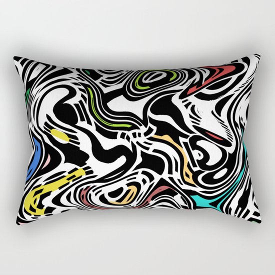Trippy Urban Cat Rectangular Pillow