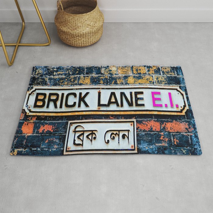 London Brick Lane Sign Rug By Immphotolondon Society6 London Brick Lane Sign Rug By