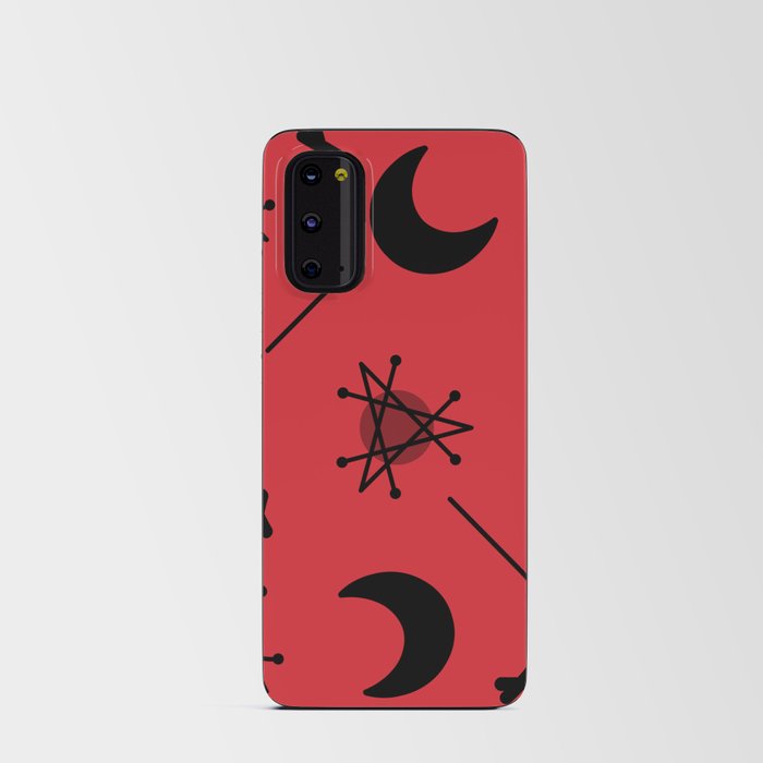 Moons & Stars Atomic Era Abstract Red Android Card Case