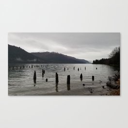 What once was a pier Canvas Print