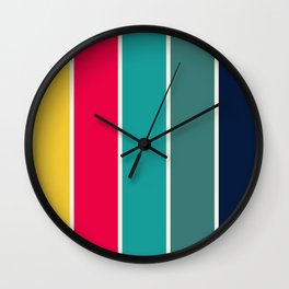 Pattern 2020 020 Wall Clock | Stripes, Green, Colorful, Striped, Graphicdesign, Design, Colorufl, Red, Summer, Colored 