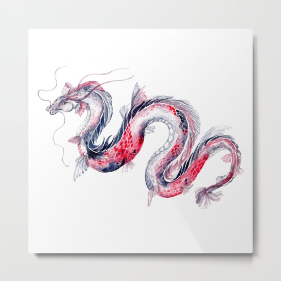 Koi Dragon Metal Print
