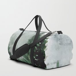 Pine Trees 2 Duffle Bag | Pine, Plant, Silhouettes, Landscape, Fog, Tree, Autumn, Green, Watercolor, Forest 