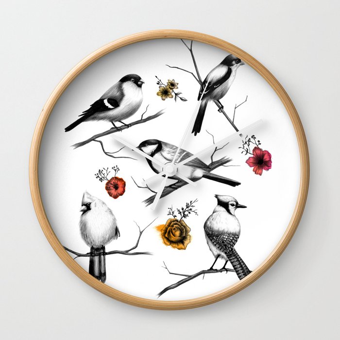 BIRDS & FLOWERS Wall Clock