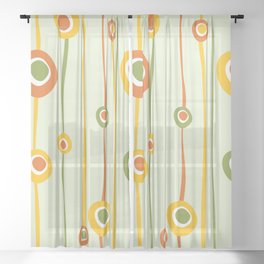 Abstract colored pattern design Sheer Curtain
