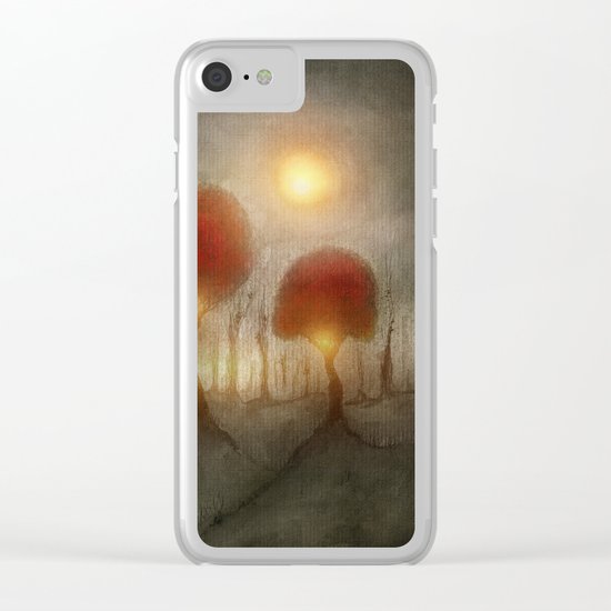 Red Trees Clear iPhone Case