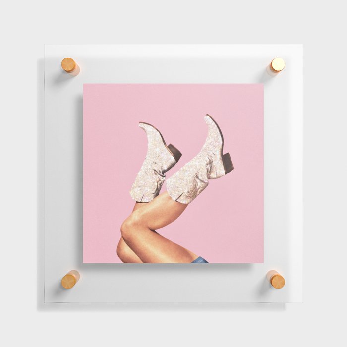 These Boots - Glitter Pink Floating Acrylic Print