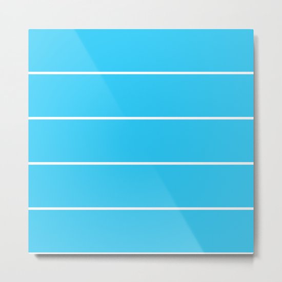 Aqua Teal- Maritime Aqua Teal Stripes Pattern 1 - Mix & Match Metal Print