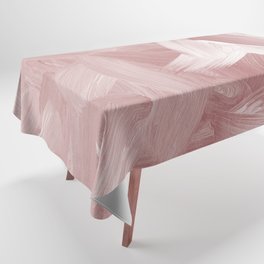 Artistic Pink Coral White Acrylic Paint Brushstrokes Tablecloth