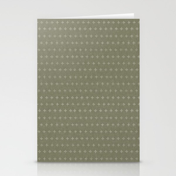 woven crosses - olive Stationery Cards