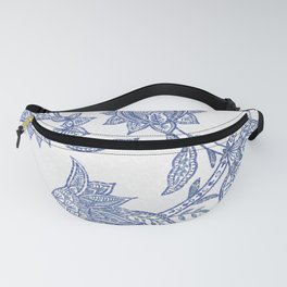 Delft classic blue paisley floral pattern - Bloomartgallery Fanny Pack