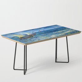 The Sea at Saintes-Maries, 1888 by Vincent van Gogh Coffee Table