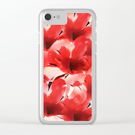 Red Poppies - Painterly Clear iPhone Case