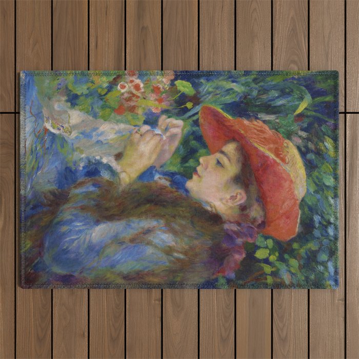 Pierre-Auguste Renoir "Marie-Thérèse Durand-Ruel sewing" Outdoor Rug