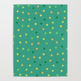 Star Pattern Illustration | White Pink Burgundy Little Stars | Stars of the Universe Poster