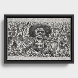 Calavera Oaxaqueña - Día de los Muertos - Mexican Day of the Dead by Jose Guadalupe Posada Framed Canvas
