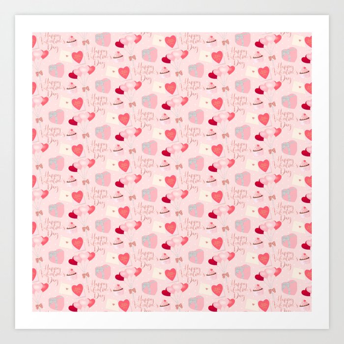 Valentine's Day Romantic Pattern Art Print