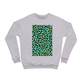 Abstract Green Leopard Print Crewneck Sweatshirt