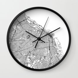 Buenos Aires White Map Wall Clock