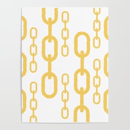 Gold Chain Link Pattern Poster