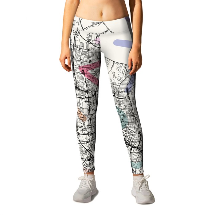Rochester USA - Authentic City Map Collage Leggings