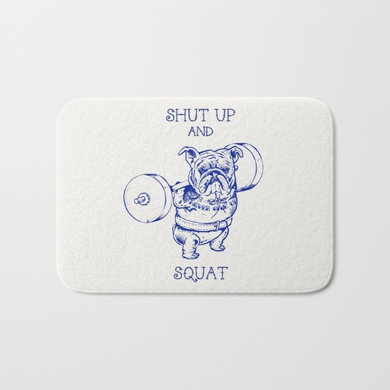 English Bulldog Squat Bath Mat