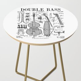Double Bass Player Bassist Musical Instrument Vintage Patent Side Table