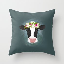 Aloha Cow Throw Pillow
