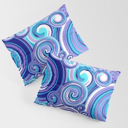 Whirlwind in Turquoise, Lavender, Purple, Navy Pillow Sham