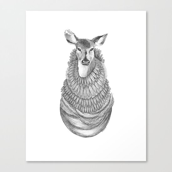 Feathered Deer. Canvas Print