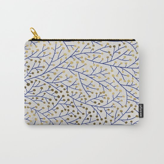 Berry Branches - Navy & Gold Carry-All Pouch