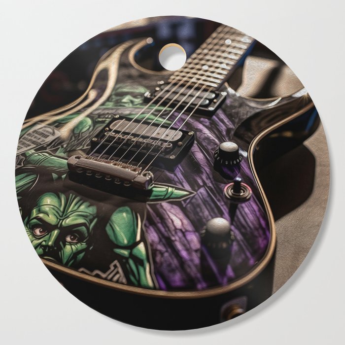 Comic Book Electric Guitar - Oil Style Cutting Board