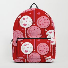 Valentines Lollipop Red Backpack